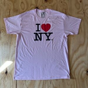 I Love NY Graphic Pink 100% Cotton T-Shirt